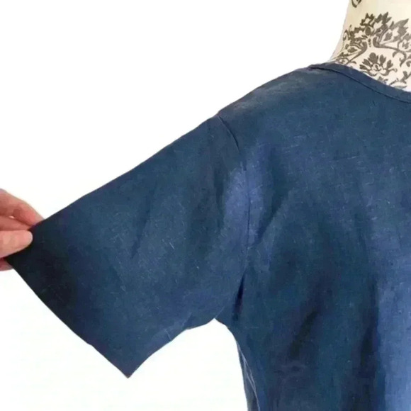 Flax by Jean Engelhart Linen Fundamental Tee Linen T Shirt Boho Minimal Women S - Picture 6 of 10
